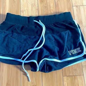 Pink black and grey shorts with white lining border